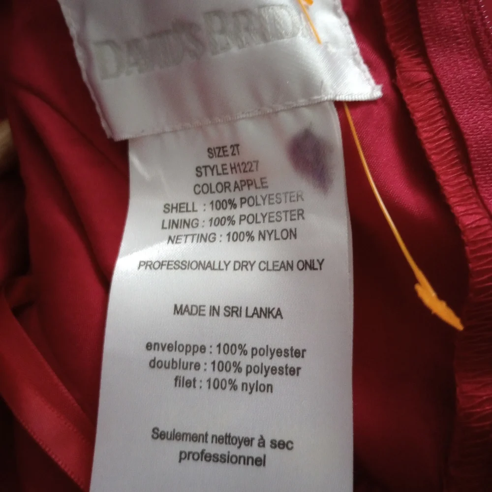 Party Girl Dress David's Bridal princess size 2T Color Burgundy Red Zipper Back - Picture 2 of 9